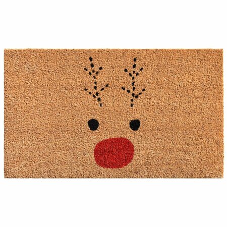 CONFIGURACION 17 x 29 in. Rudolph Rectangular Doormat Red & Black CO2832157